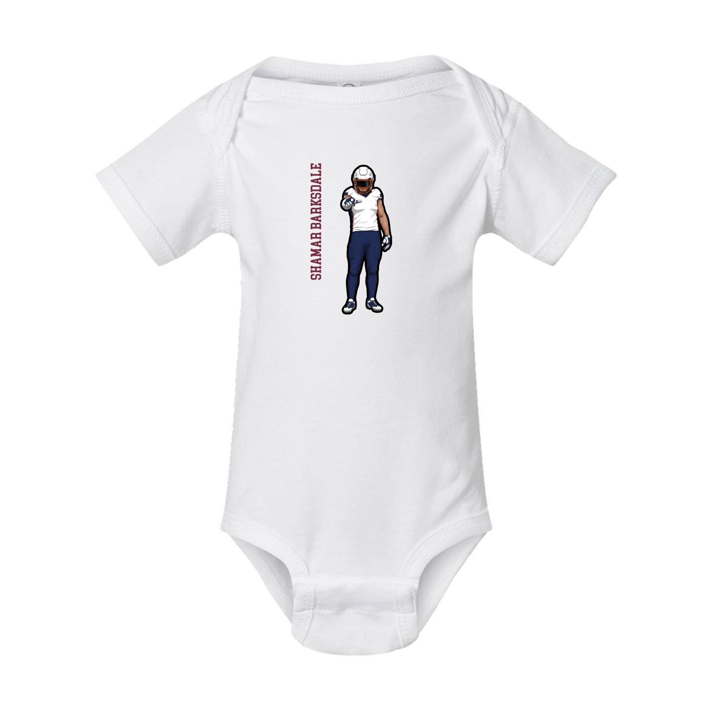Baby Onesie — Name Vertical in White