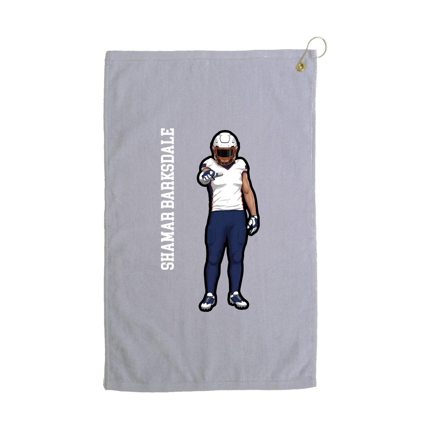 Golf Towel — Name Vertical in Grey