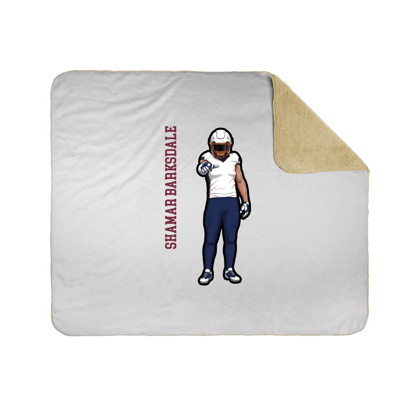 Throw Blanket — Name Vertical in White