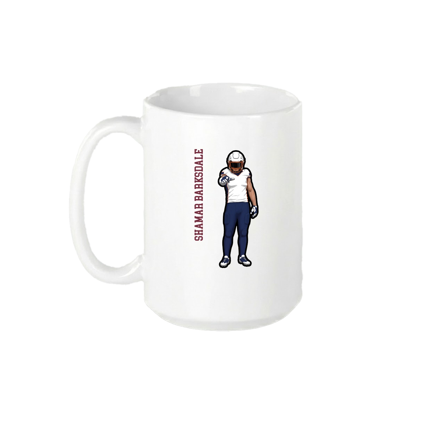 15oz Coffee Mug — Name Vertical in White