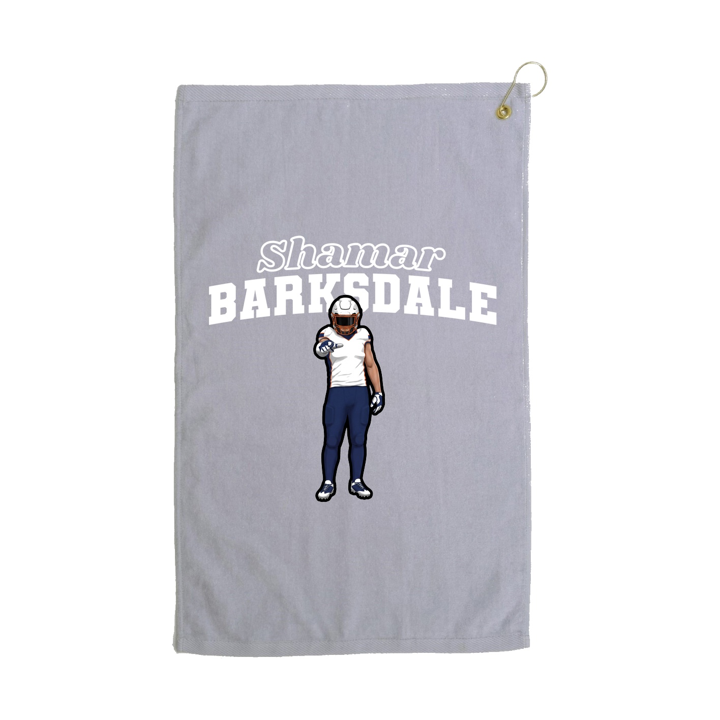 Golf Towel — Name Arch in Grey
