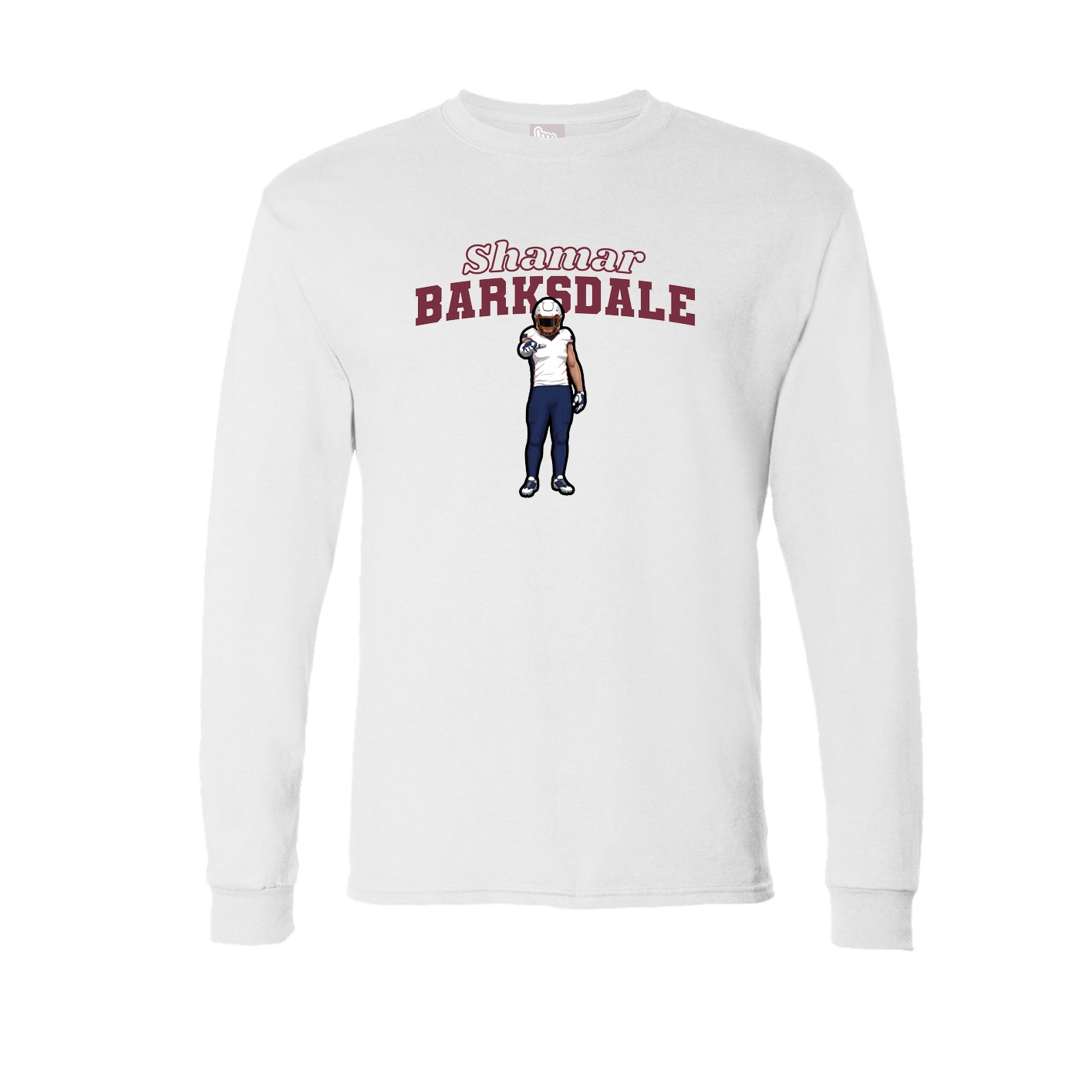 Long Sleeve Tee — Name Arch in White
