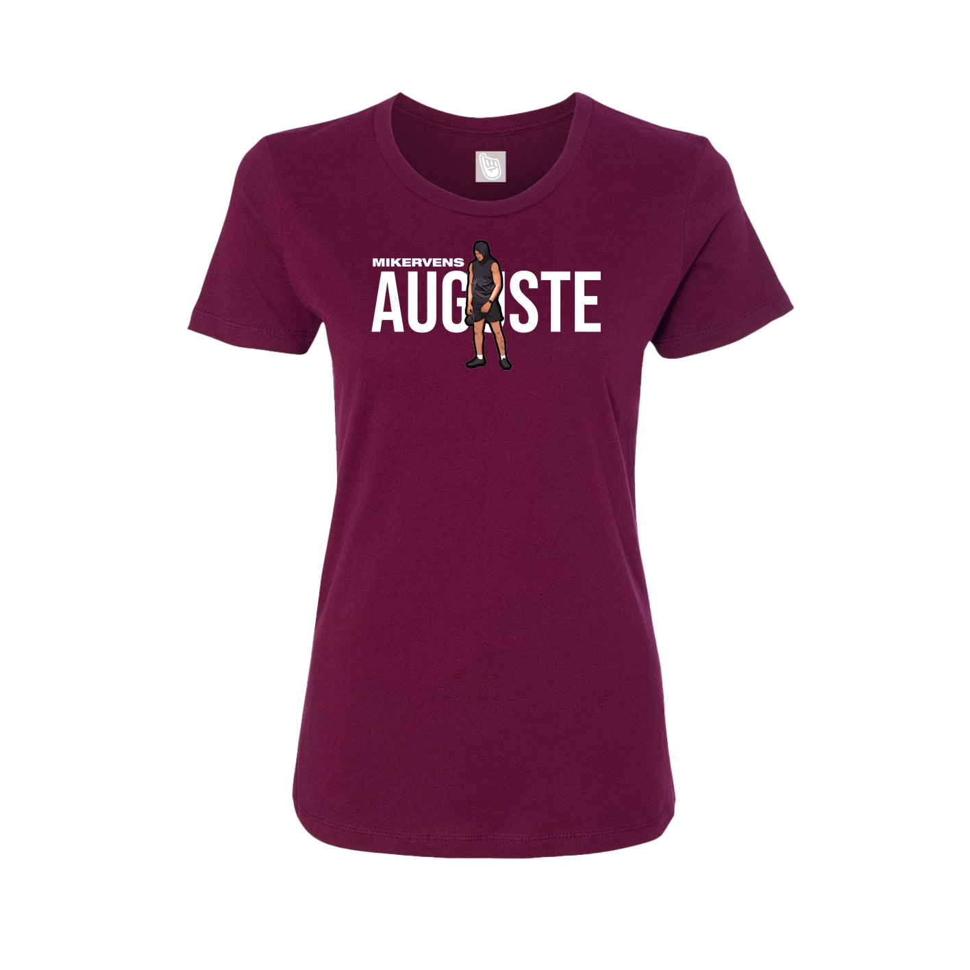 Fitted Women's Tee — Player Name in Maroon
