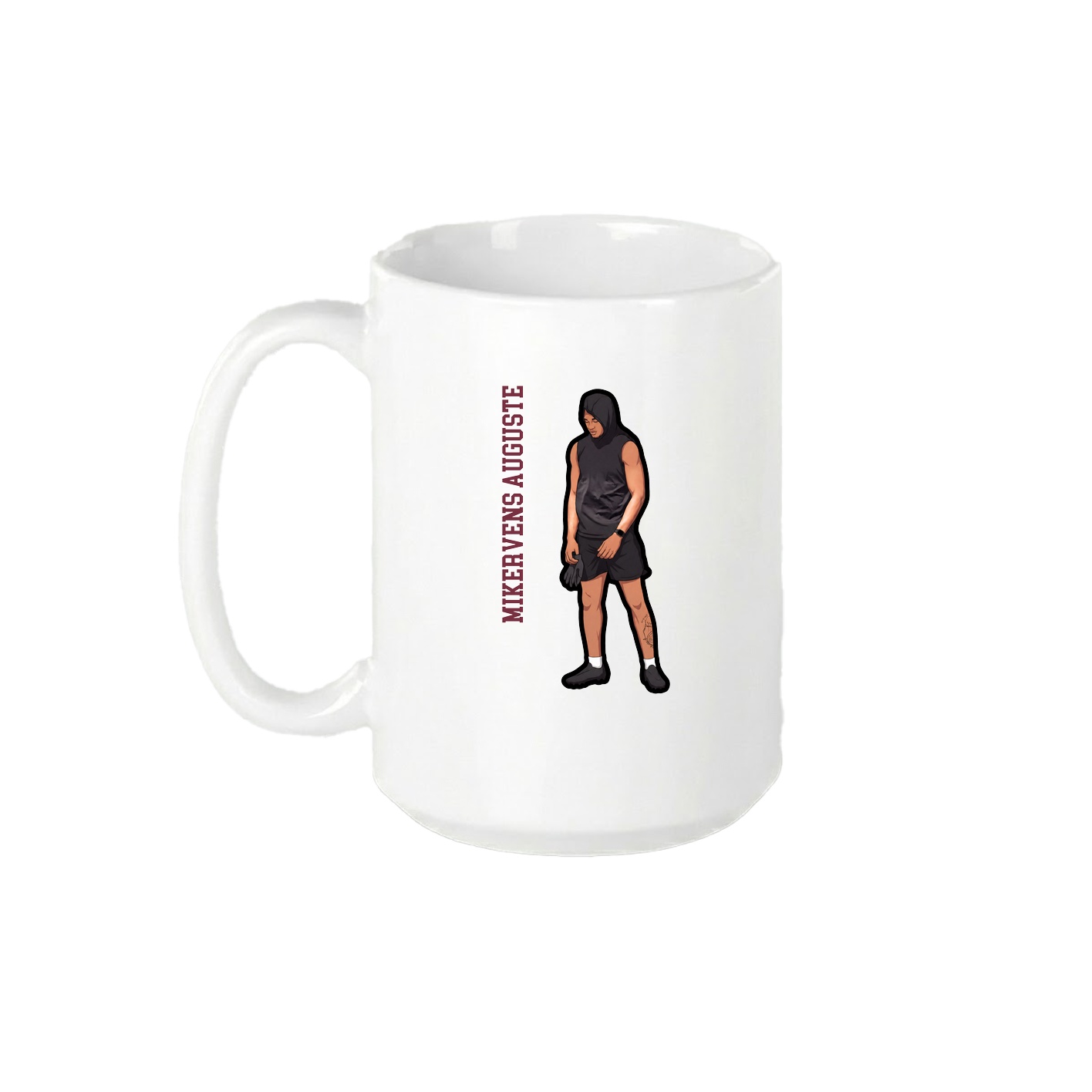 15oz Coffee Mug — Name Vertical in White