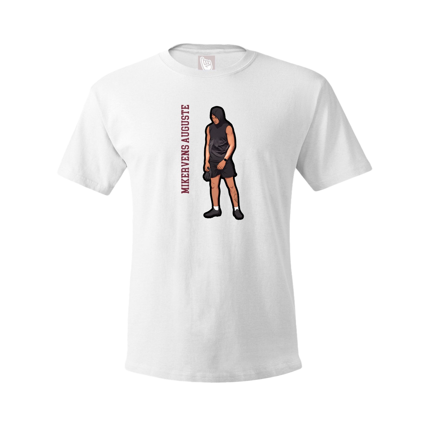 Youth Tee — Name Vertical in White