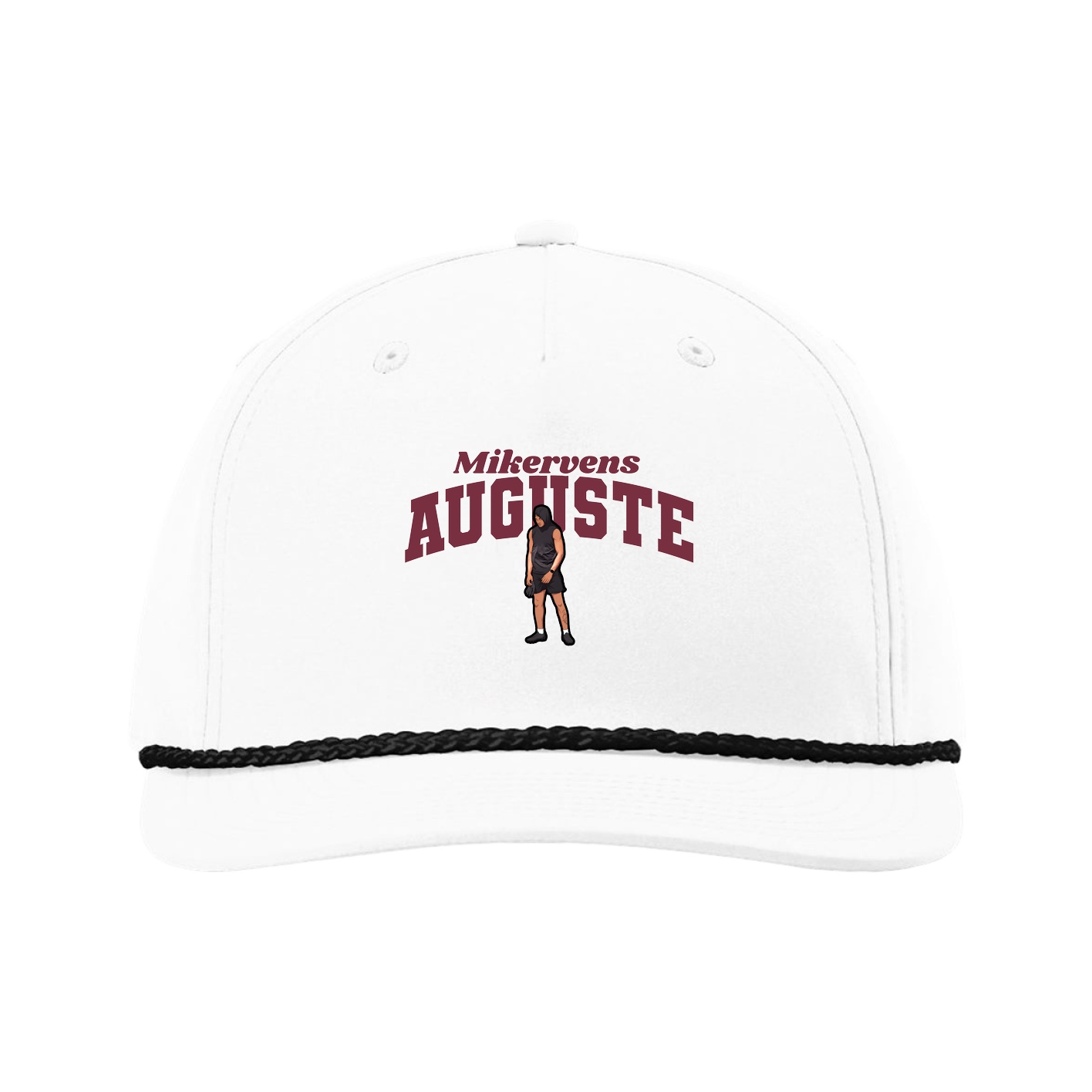 Five-Panel Classic Rope Cap — Signature Arch in White