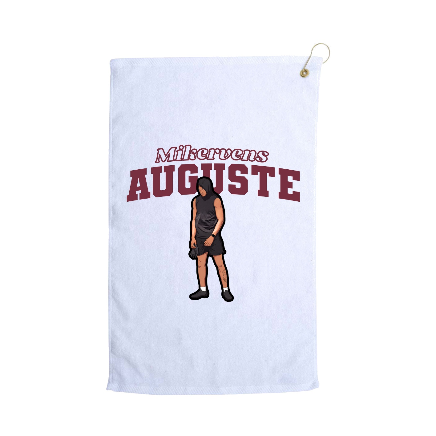 Golf Towel — Name Arch in White