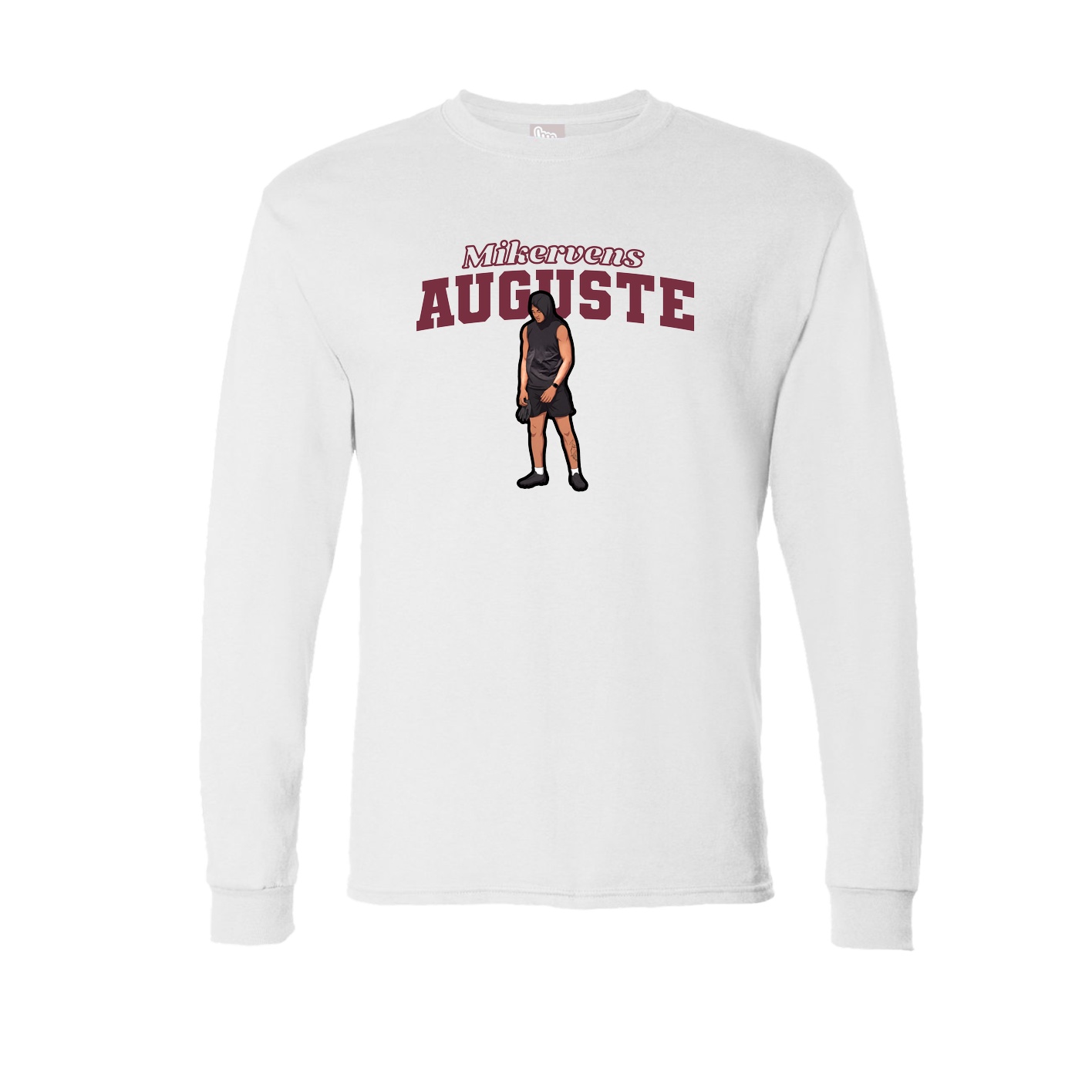 Long Sleeve Tee — Name Arch in White
