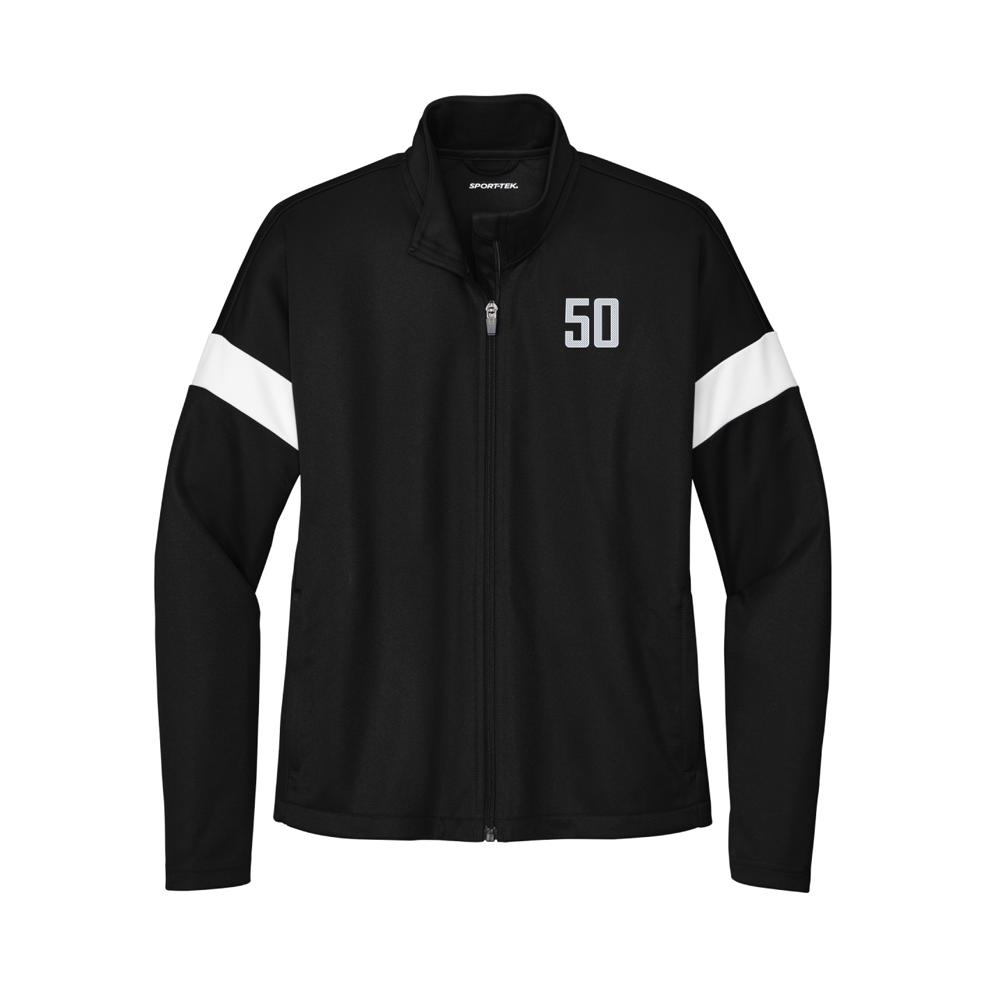 Womens Team Travel Full-Zip Jacket — Front Shirsy in Black/White