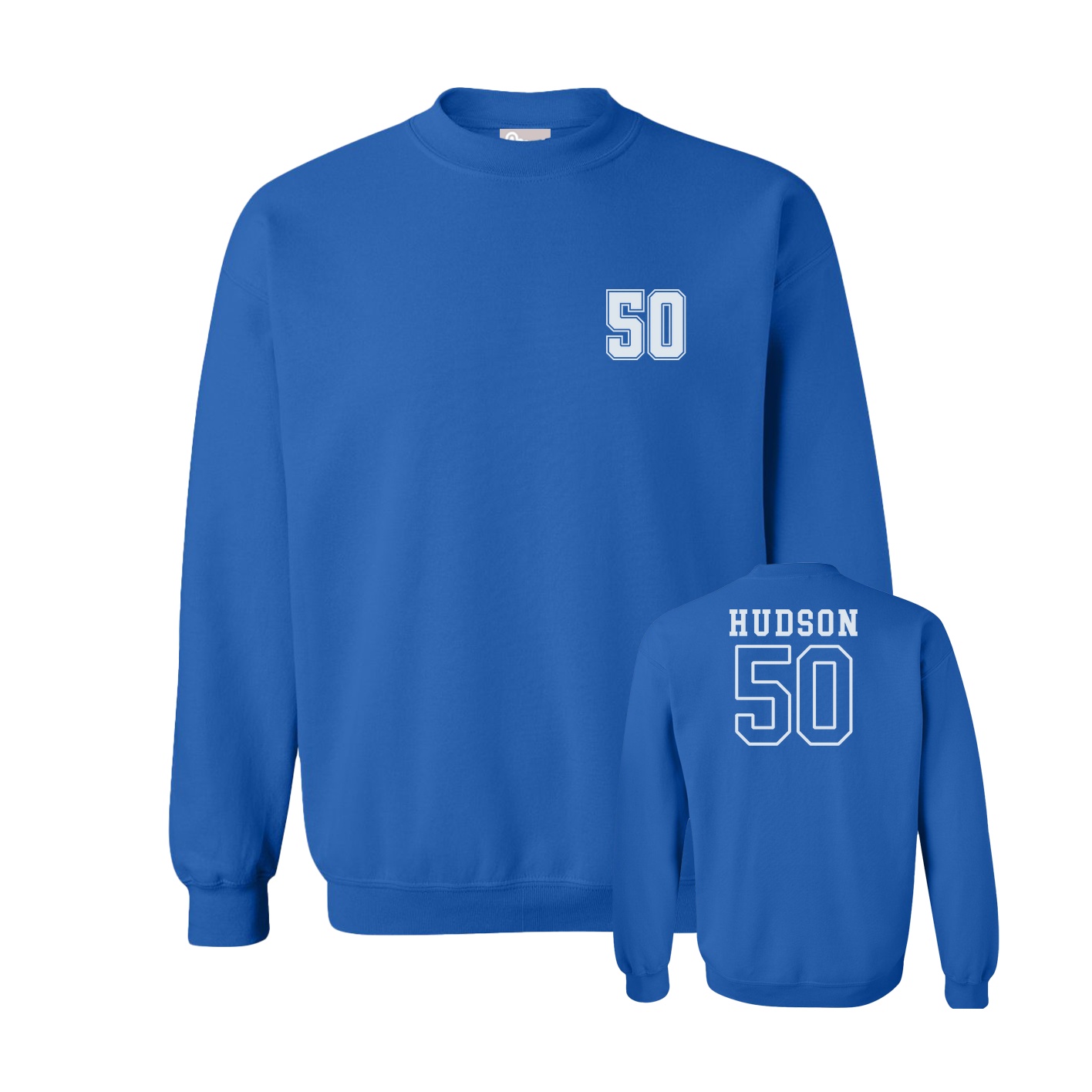 Fleece Crew — Chest Back in Royal