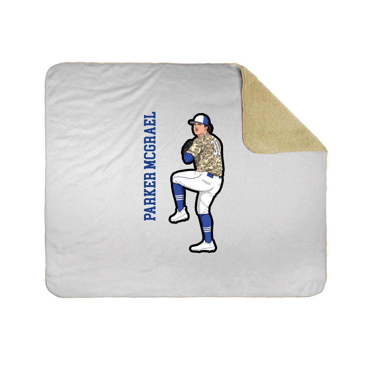 Throw Blanket — Name Vertical in White