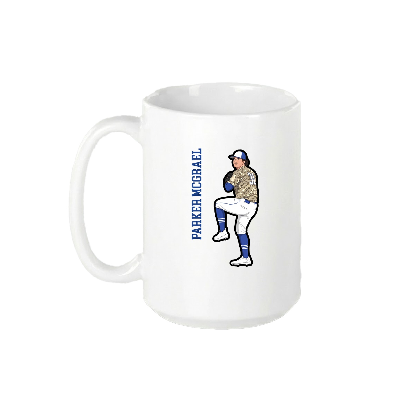 15oz Coffee Mug — Name Vertical in White