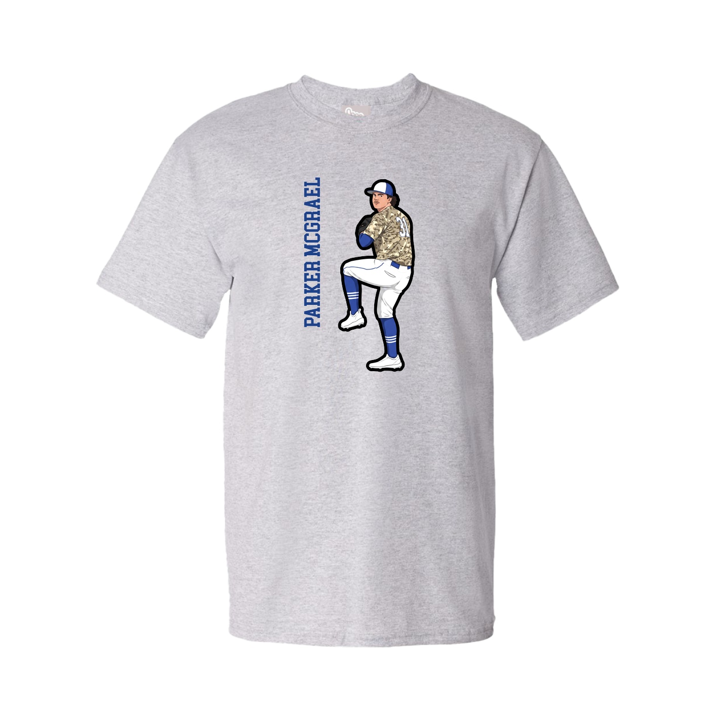 Tee — Name Vertical in Grey