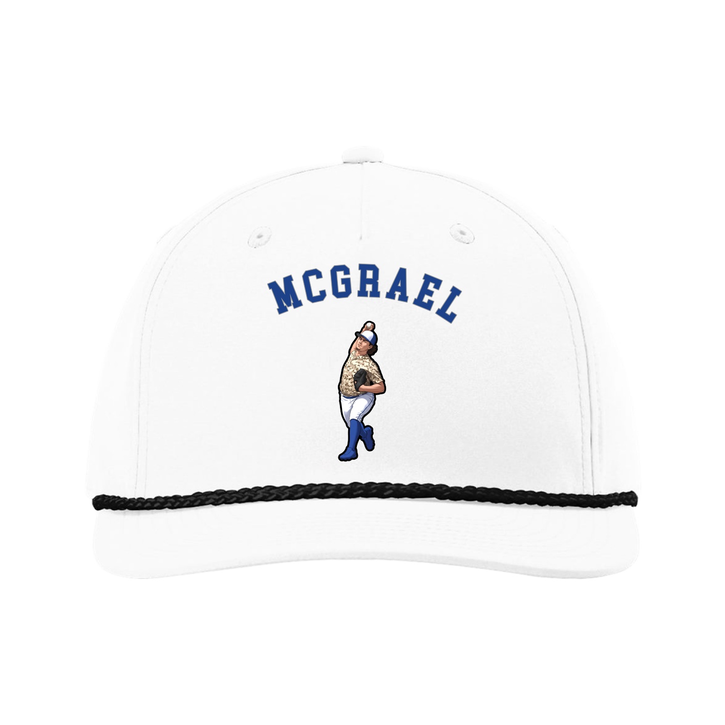 Five-Panel Classic Rope Cap — Shirsey Arch in White
