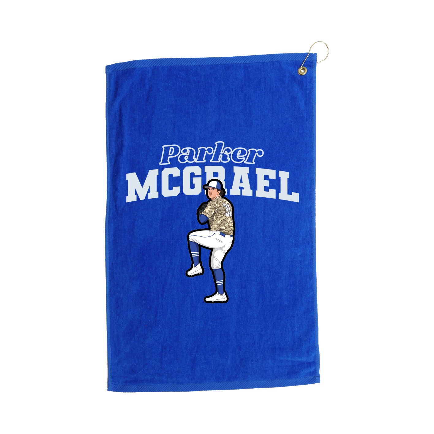 Golf Towel — Name Arch in Royal