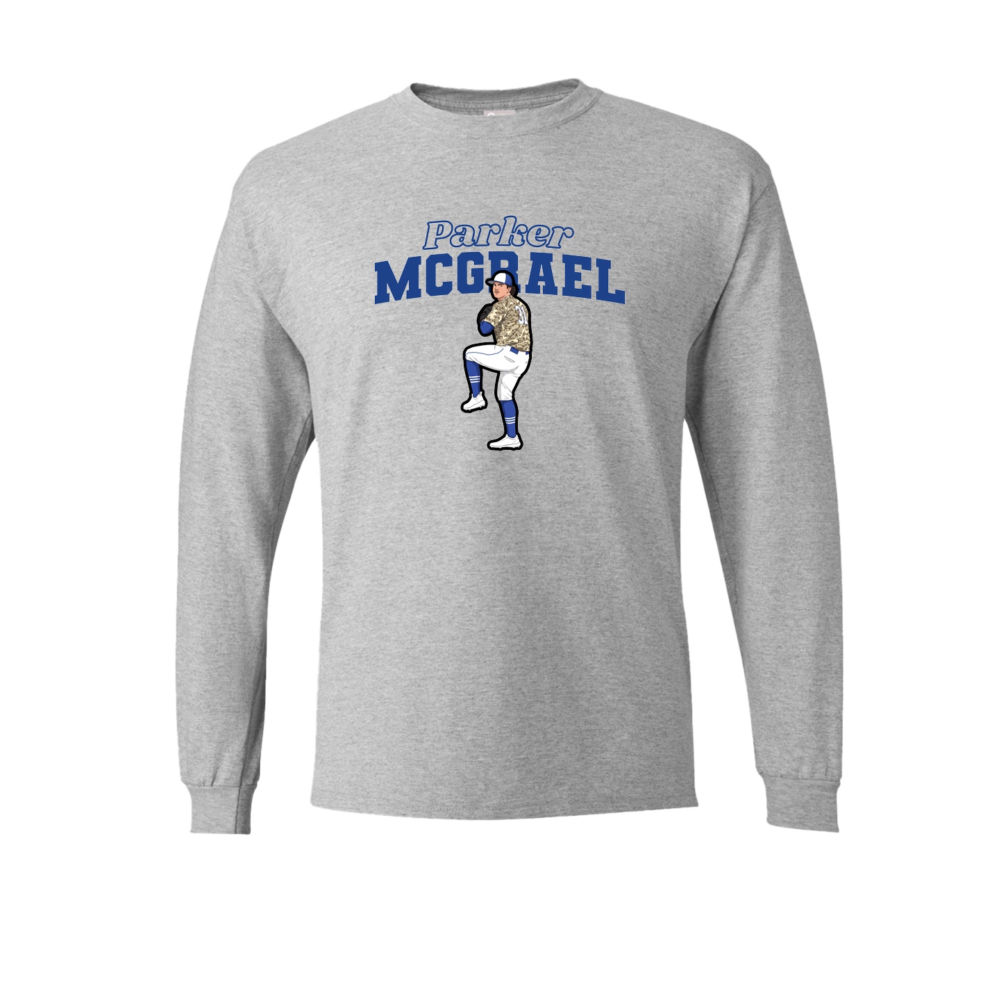 Long Sleeve Tee — Name Arch in Grey
