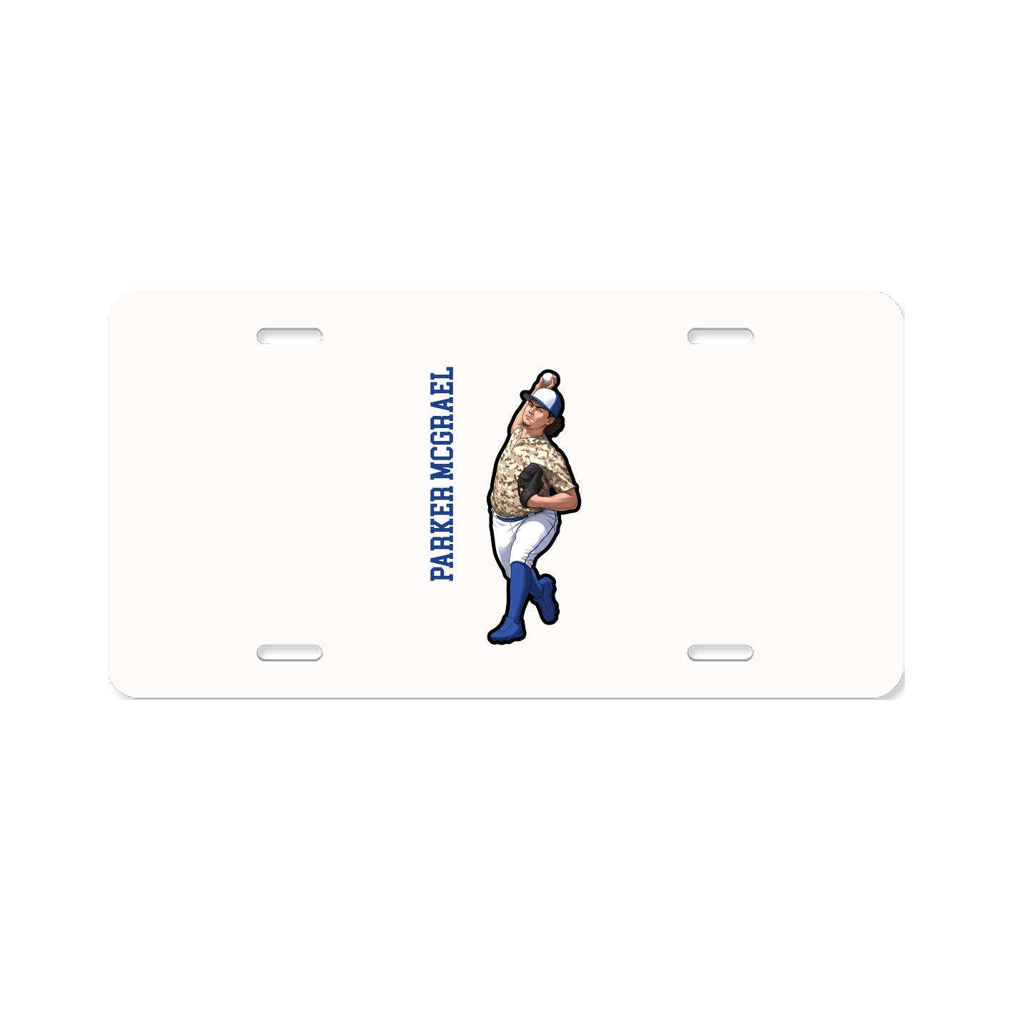 License Plate — Name Vertical in Classic
