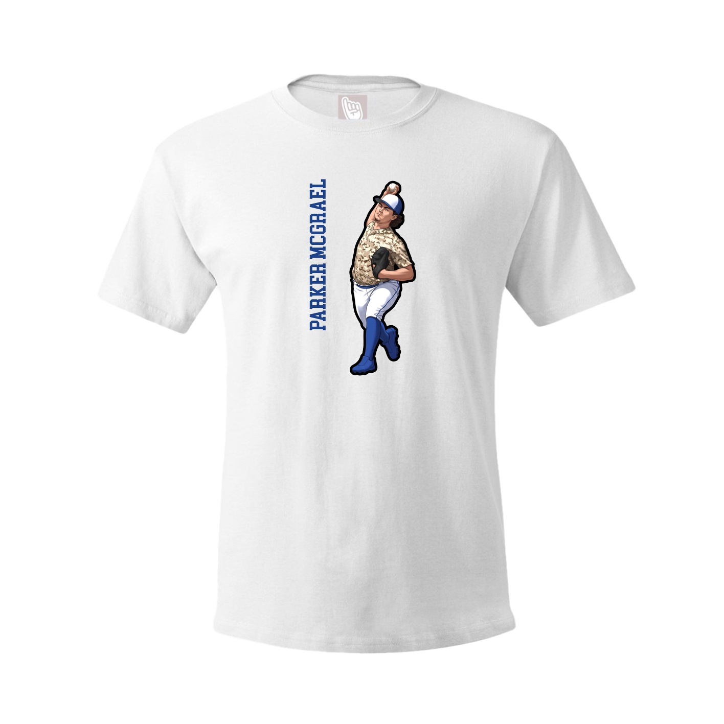 Tee — Name Vertical in White