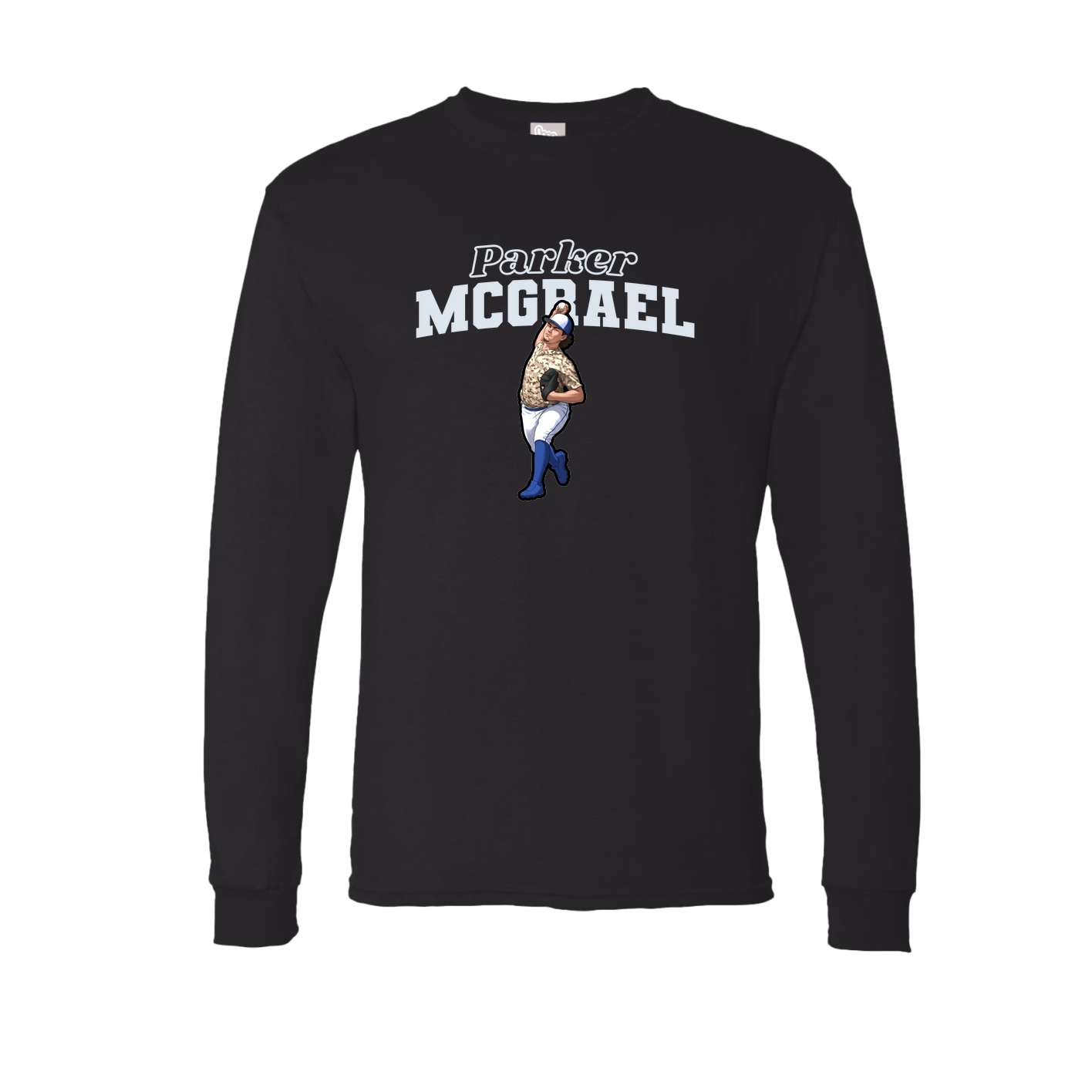 Long Sleeve Tee — Name Arch in Black