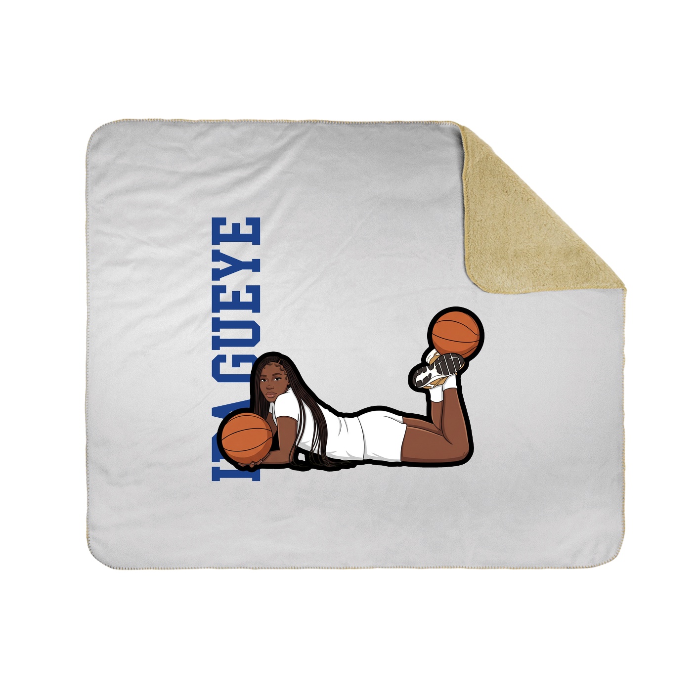 Throw Blanket — Name Vertical in White