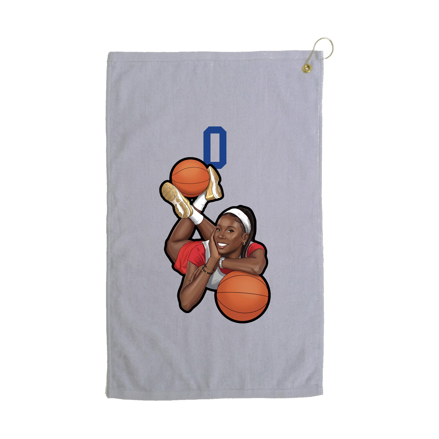 Golf Towel — Number Top in Grey