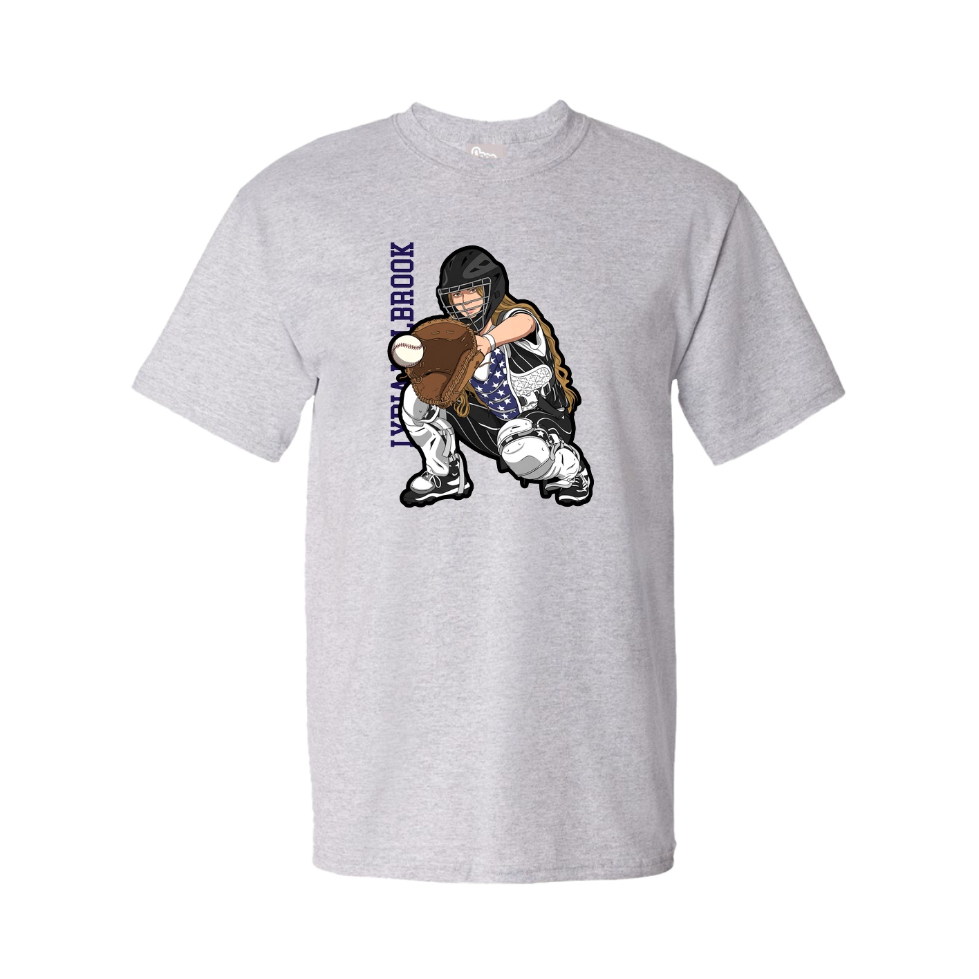 Tee — Name Vertical in Grey