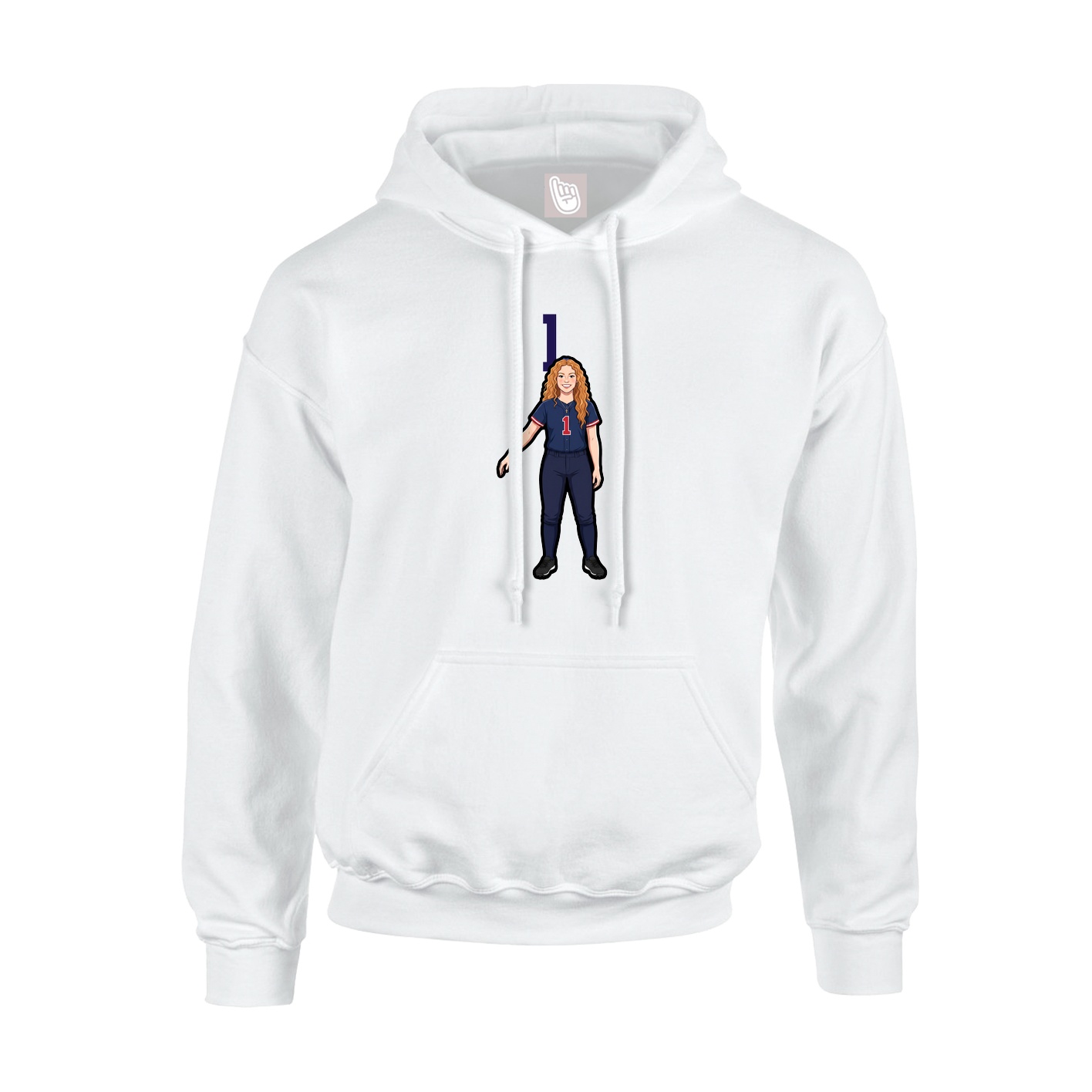 Youth Hoodie — Number Top in White