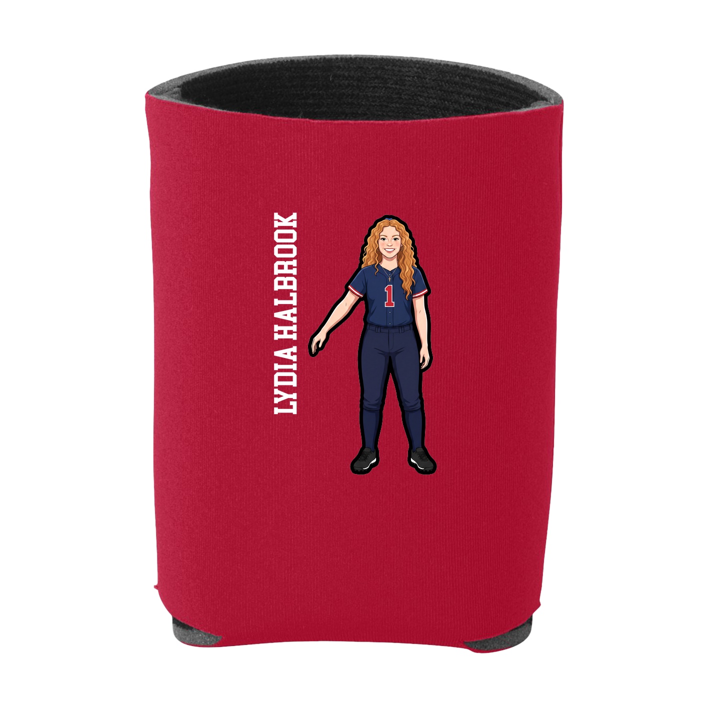 Can Holder — Name Vertical in Red