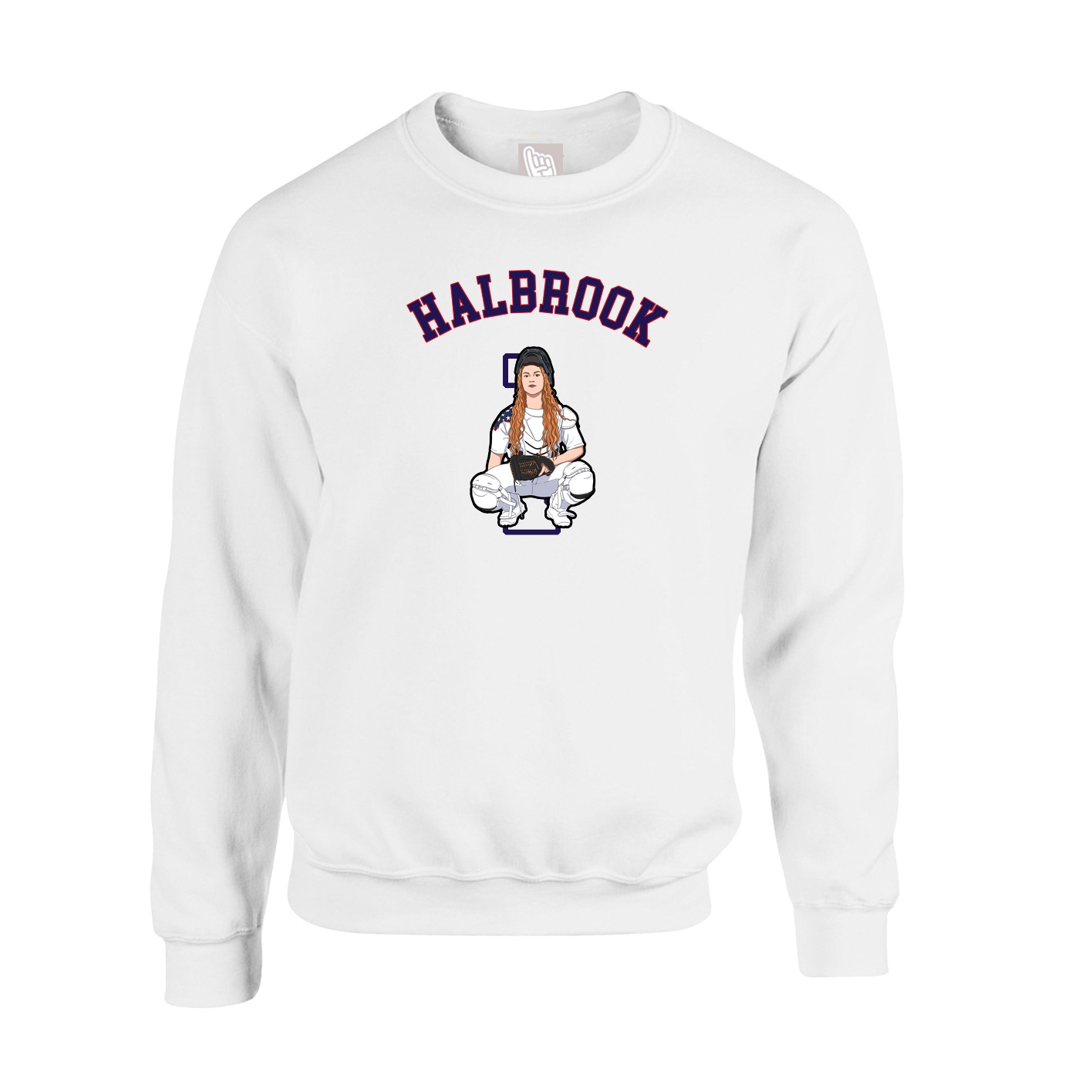 Fleece Crew — Shirsey Arch in White