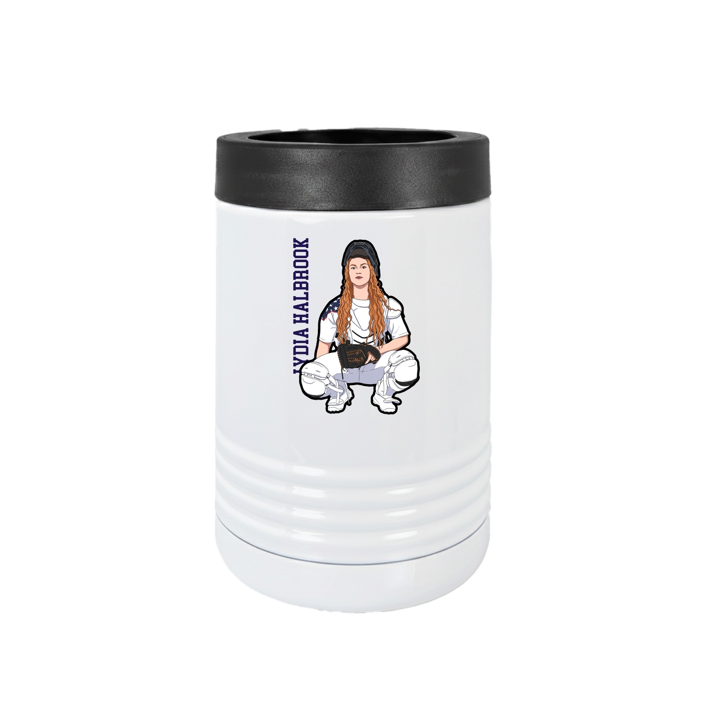 Beverage Holder — Name Vertical in White