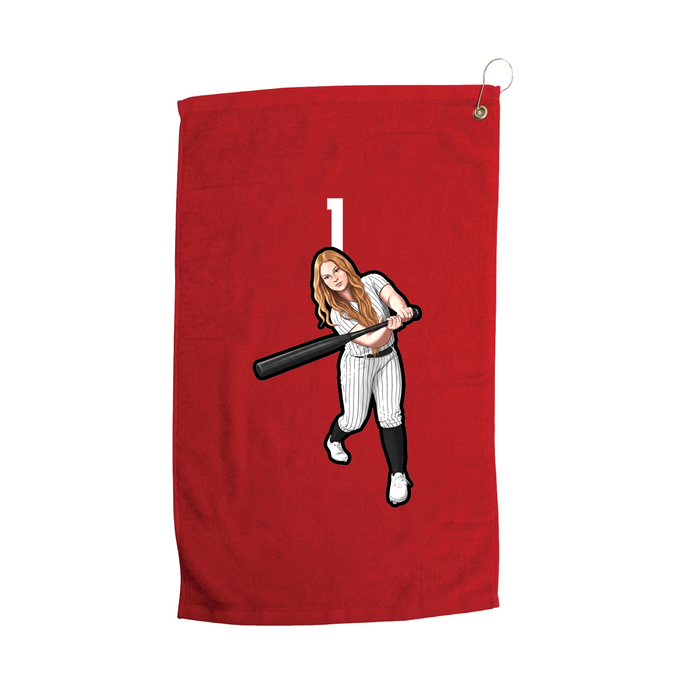 Golf Towel — Number Top in Red