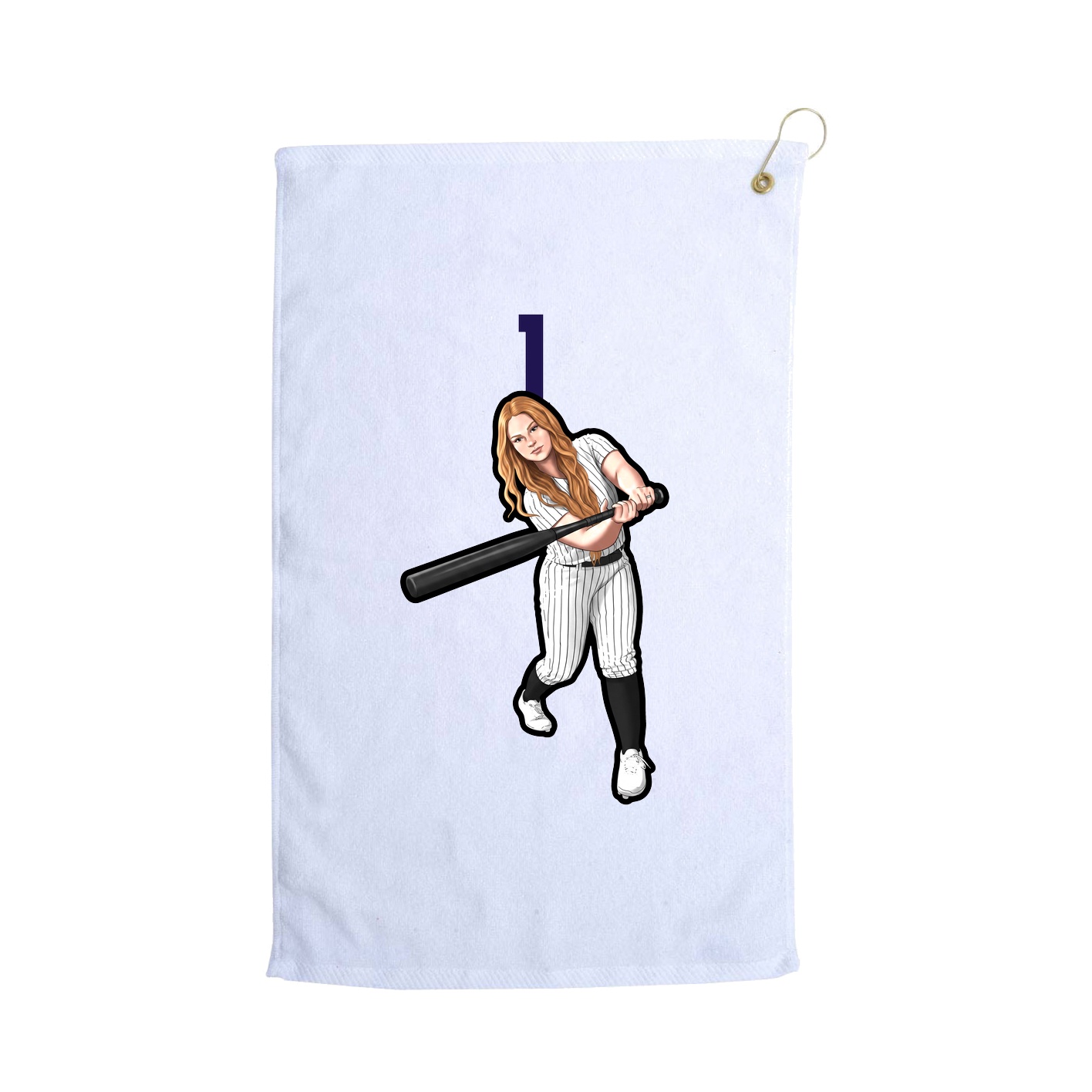Golf Towel — Number Top in White
