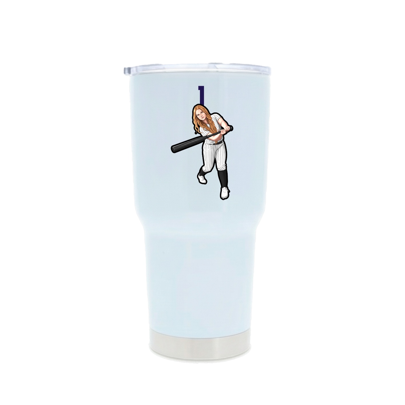 30oz Stainless Steel Tumbler — Number Top in White