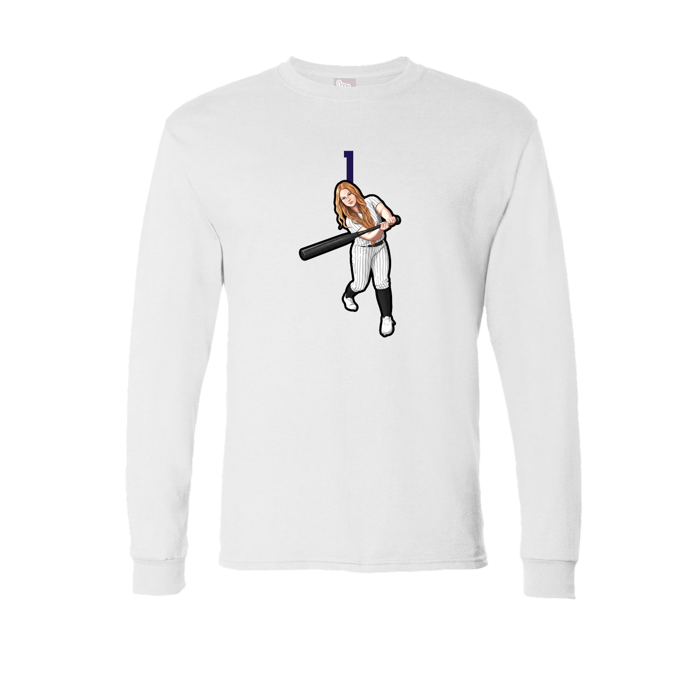 Long Sleeve Tee — Number Top in White