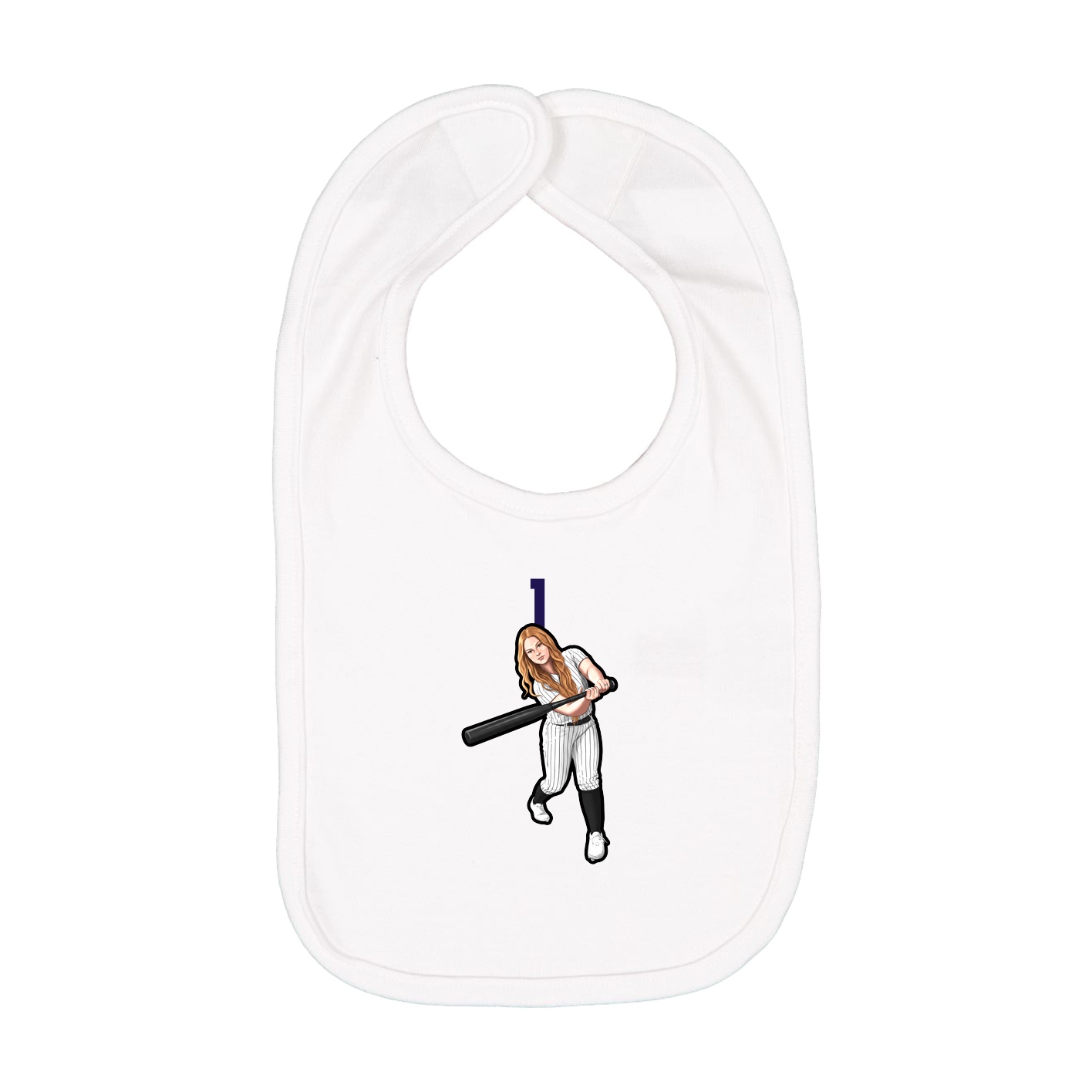 Infant Bib — Number Top in White