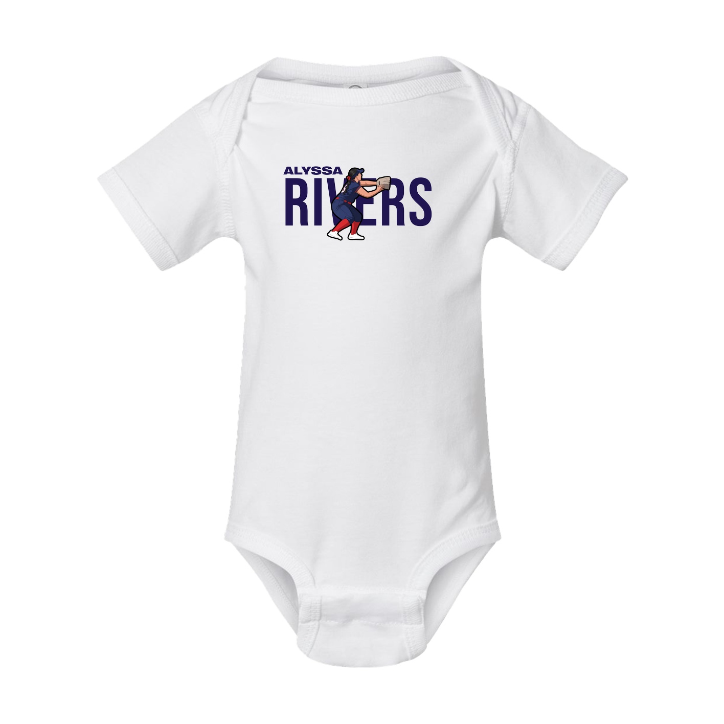 Baby Onesie — Player Name in White