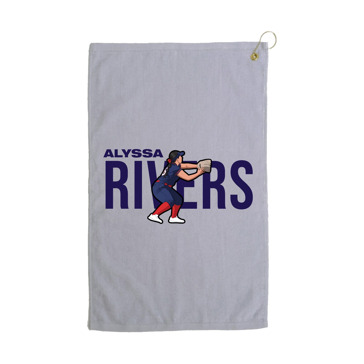Golf Towel — Player Name in Grey