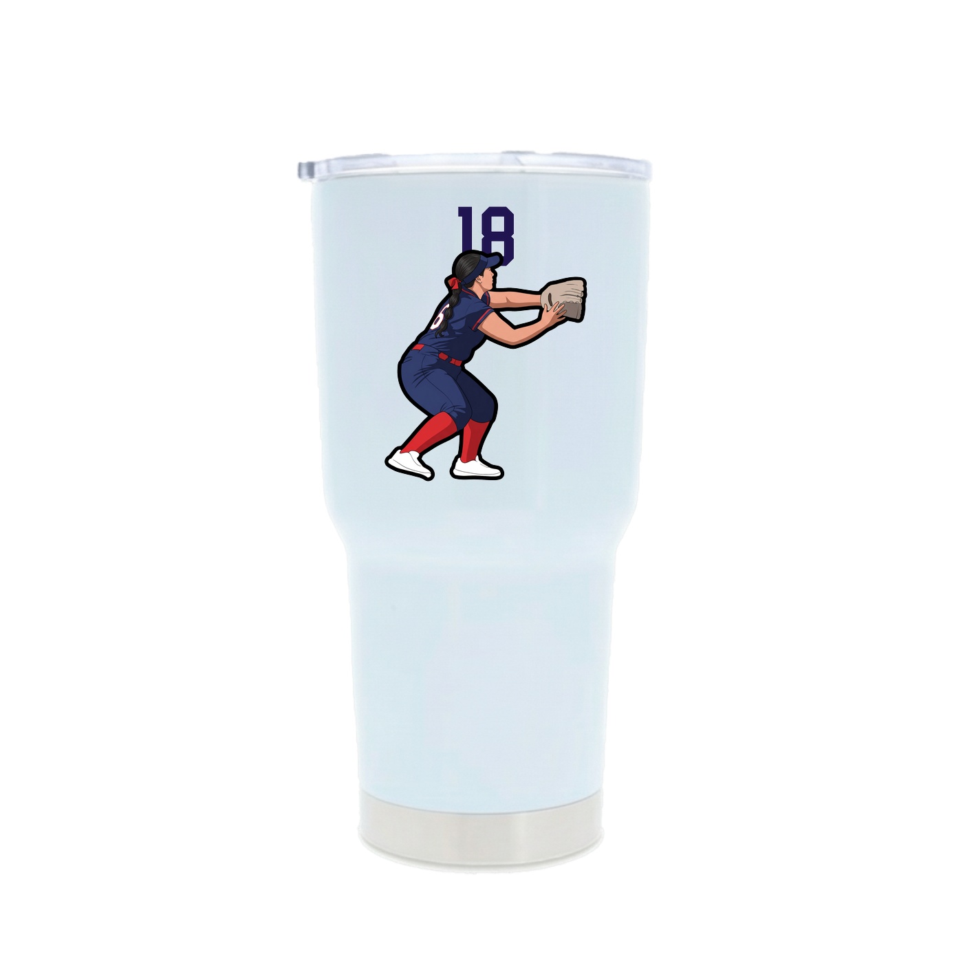30oz Stainless Steel Tumbler — Number Top in White
