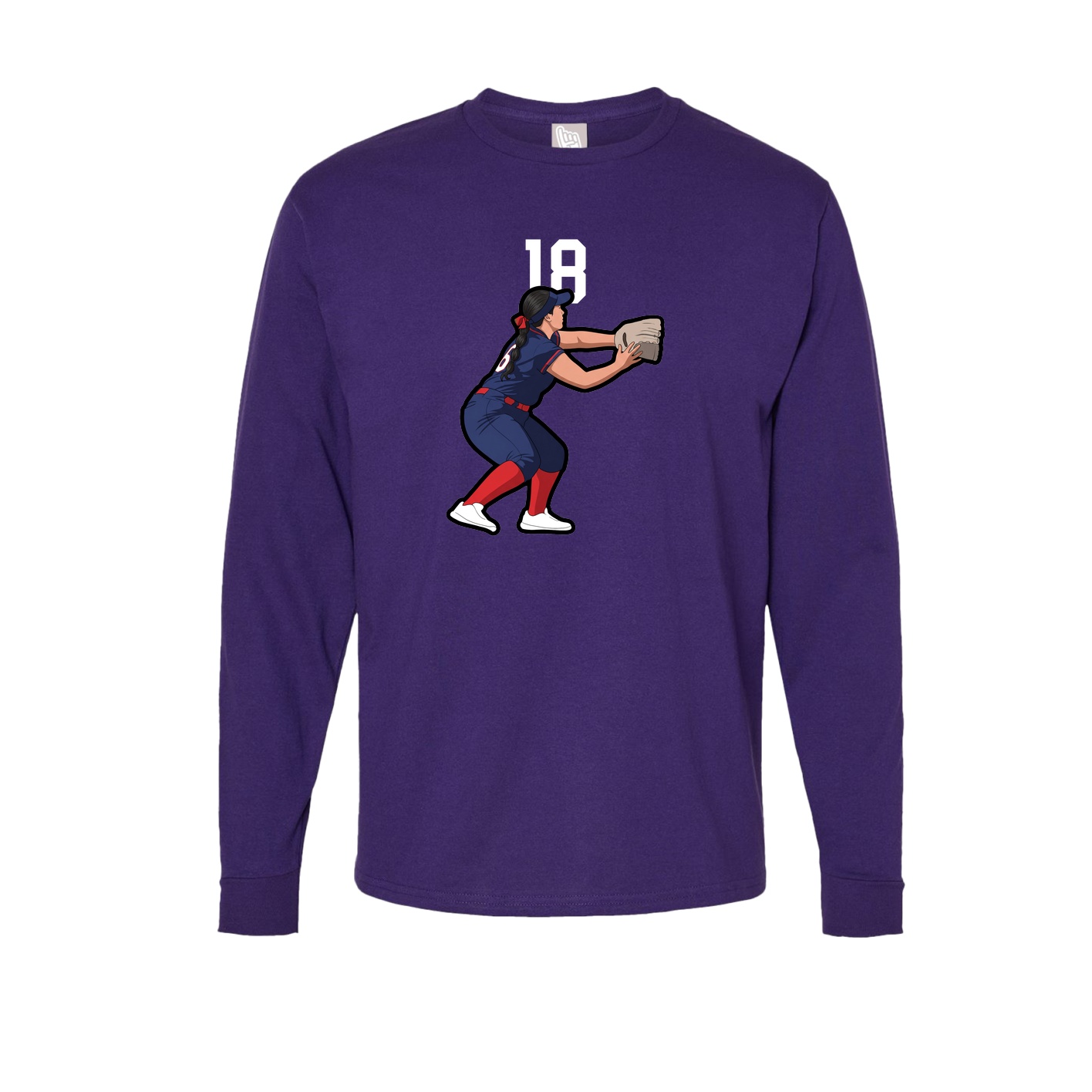 Long Sleeve Tee — Number Top in Purple