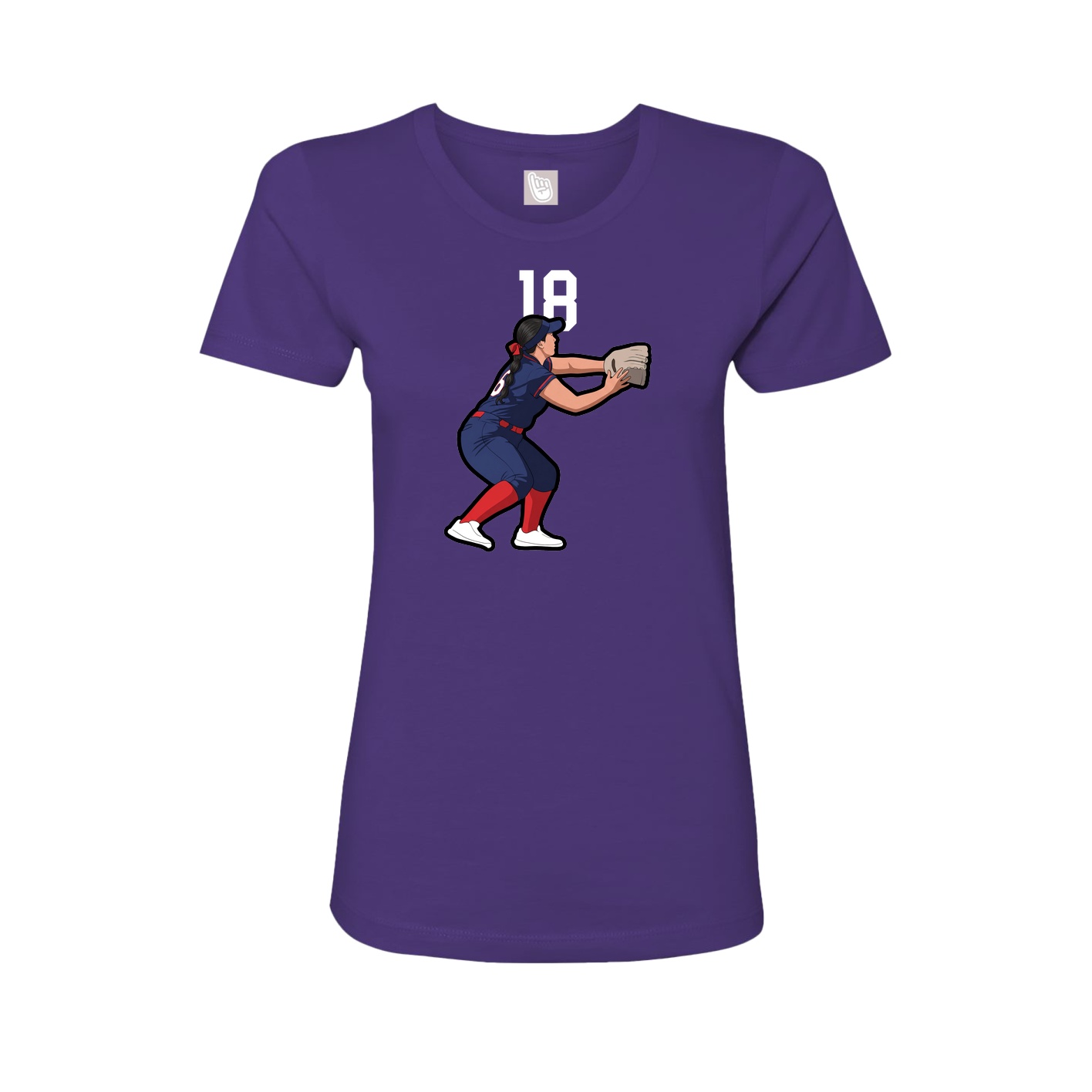 Fitted Women's Tee — Number Top in Purple