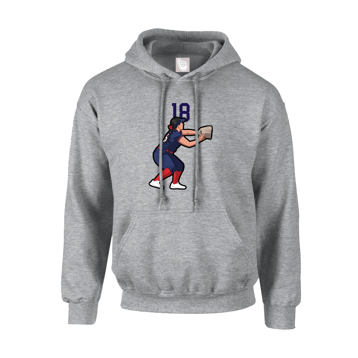 Hoodie — Number Top in Grey