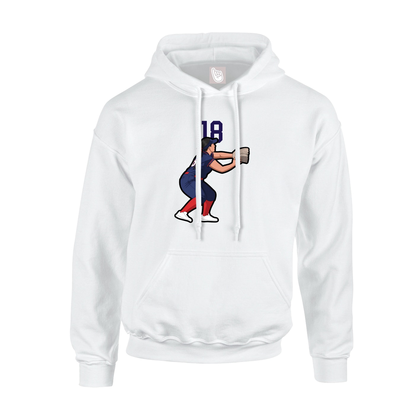 Youth Hoodie — Number Top in White