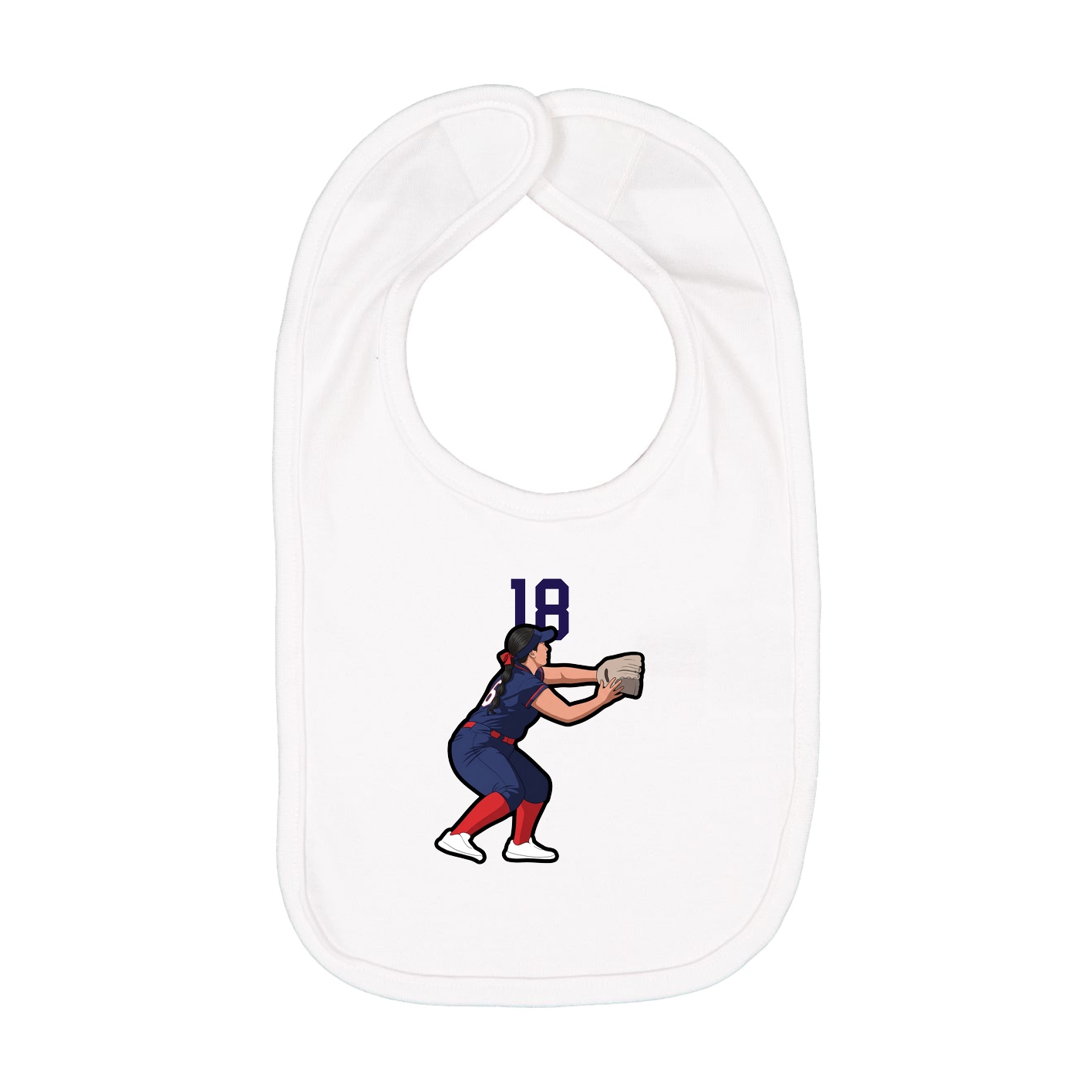 Infant Bib — Number Top in White