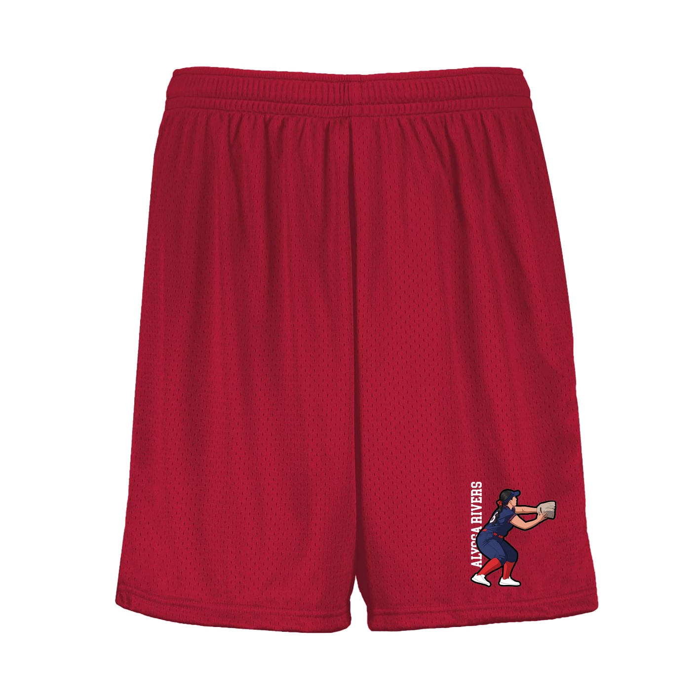 Shorts — Name Vertical in Red