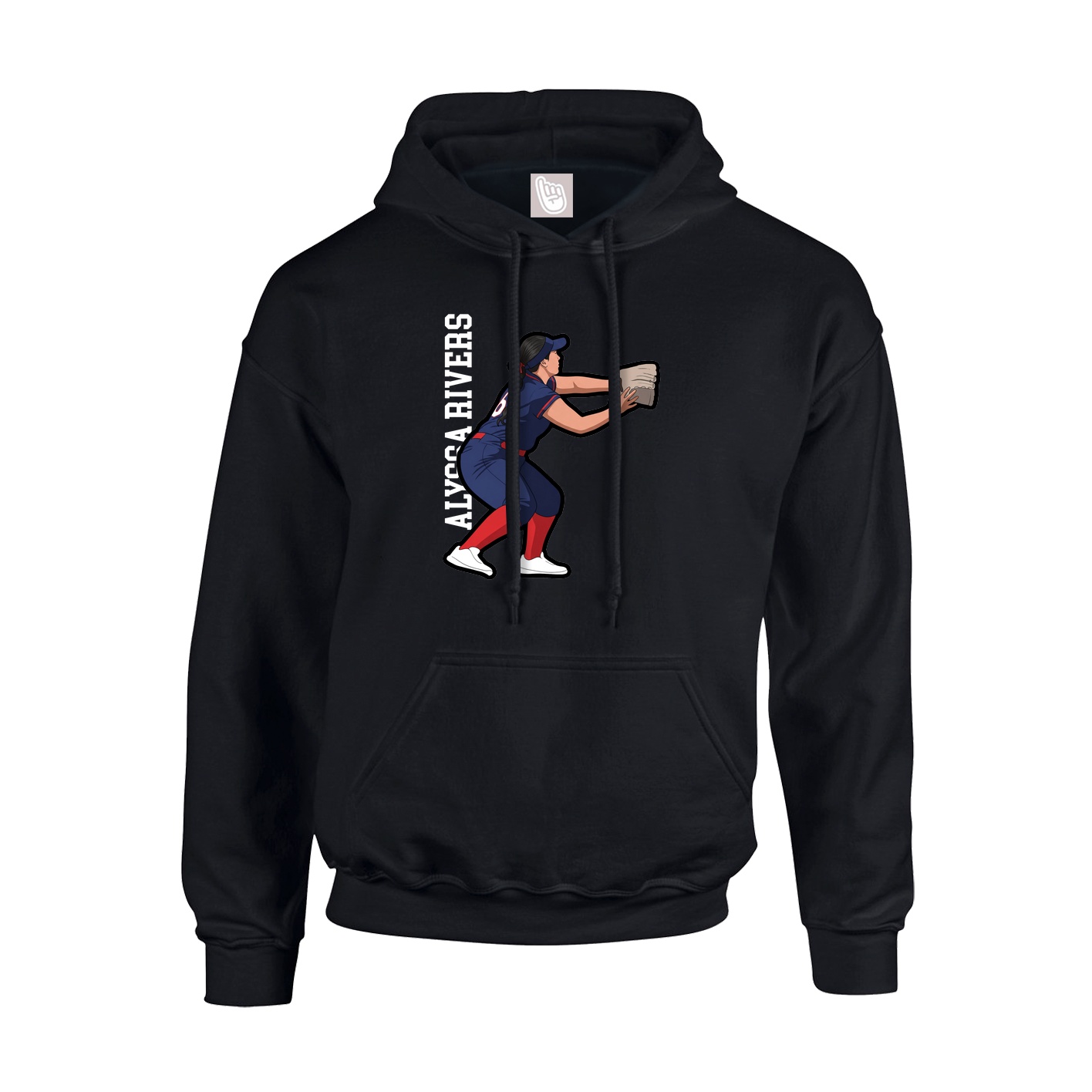 Youth Hoodie — Name Vertical in Black