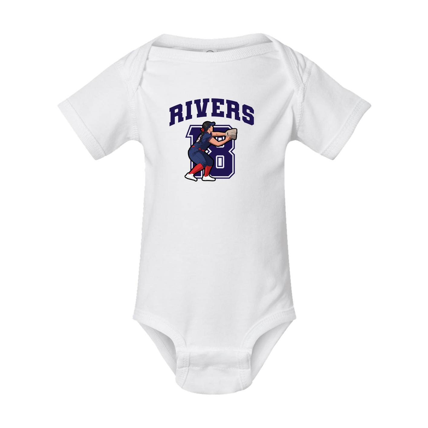 Baby Onesie — Number in White