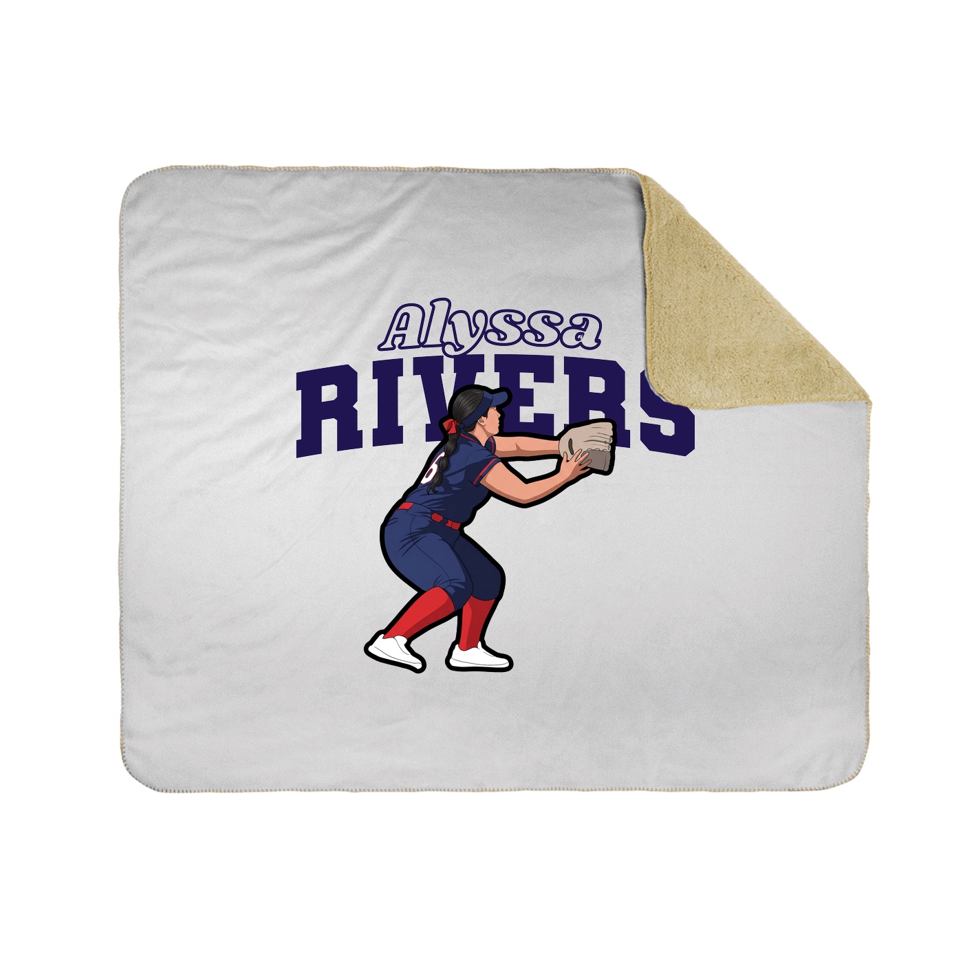 Throw Blanket — Name Arch in White
