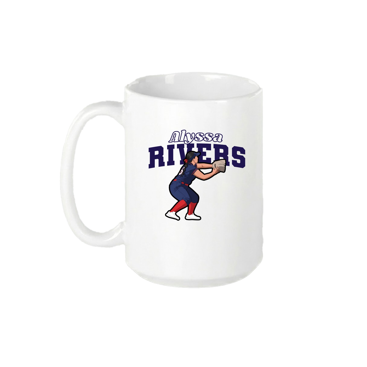 15oz Coffee Mug — Name Arch in White