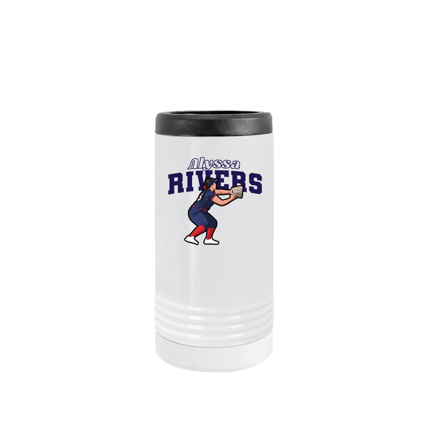 Slim Beverage Holder — Name Arch in White
