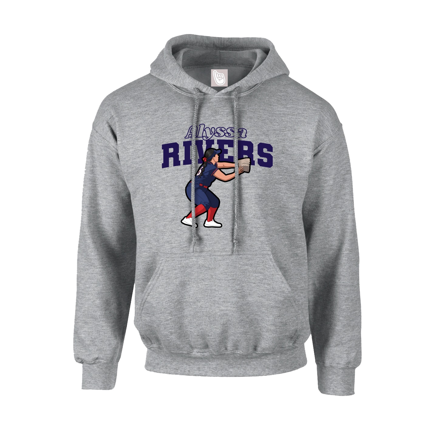 Hoodie — Name Arch in Grey